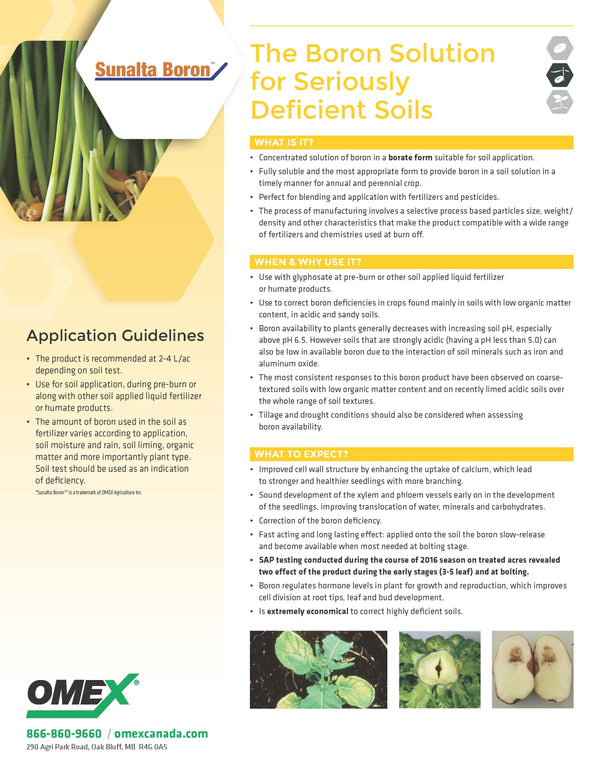 Omex Sunalta B (The Boron Solution for Seriously Deficient Soils)